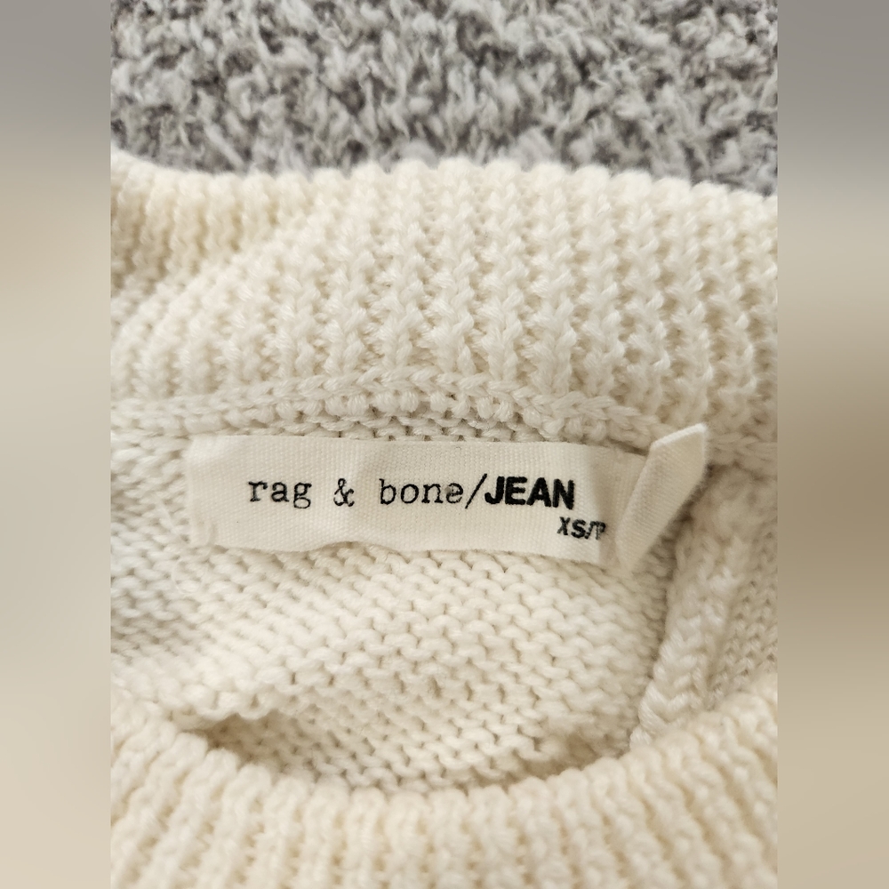 Rag And Bone White Open Weave Cross Back Crewneck… - image 2